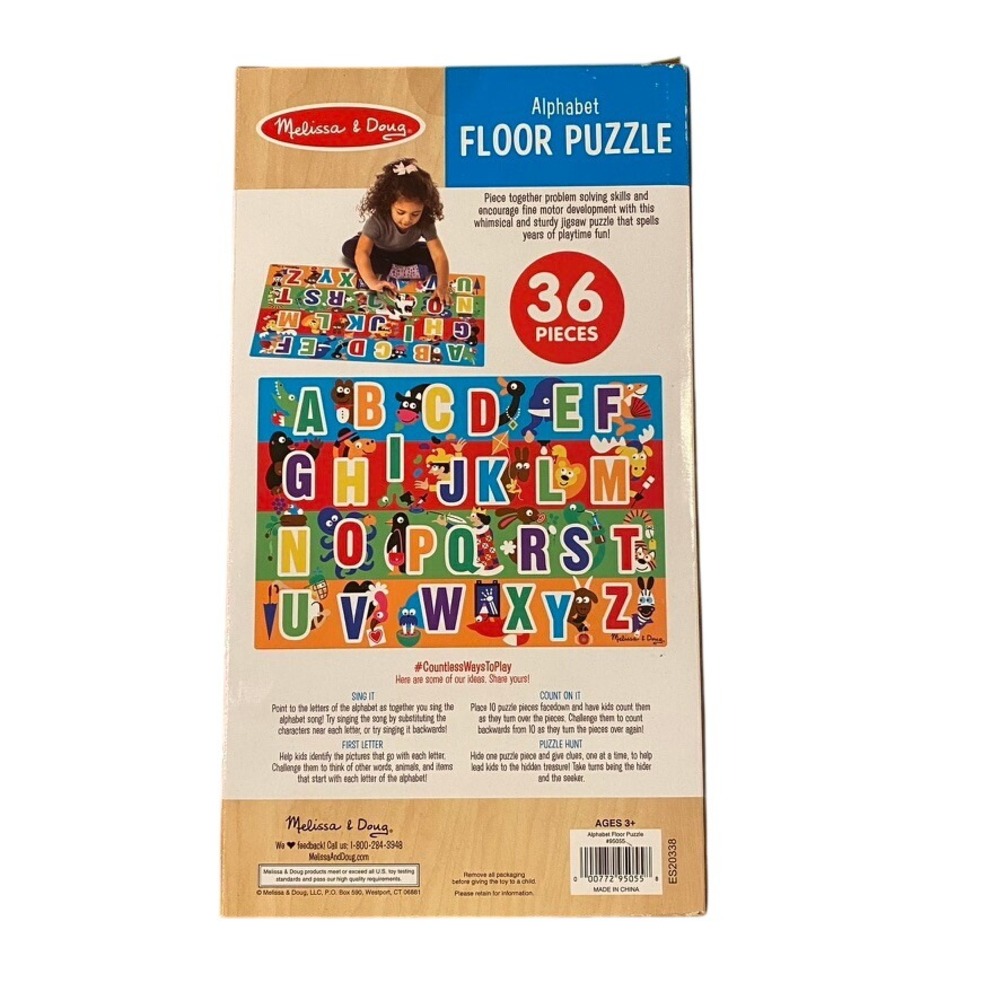 Melissa & Doug Alphabet Floor Puzzle Kids 36pc Multicolor Good 95055 ABC Animal - Picture 3 of 5
